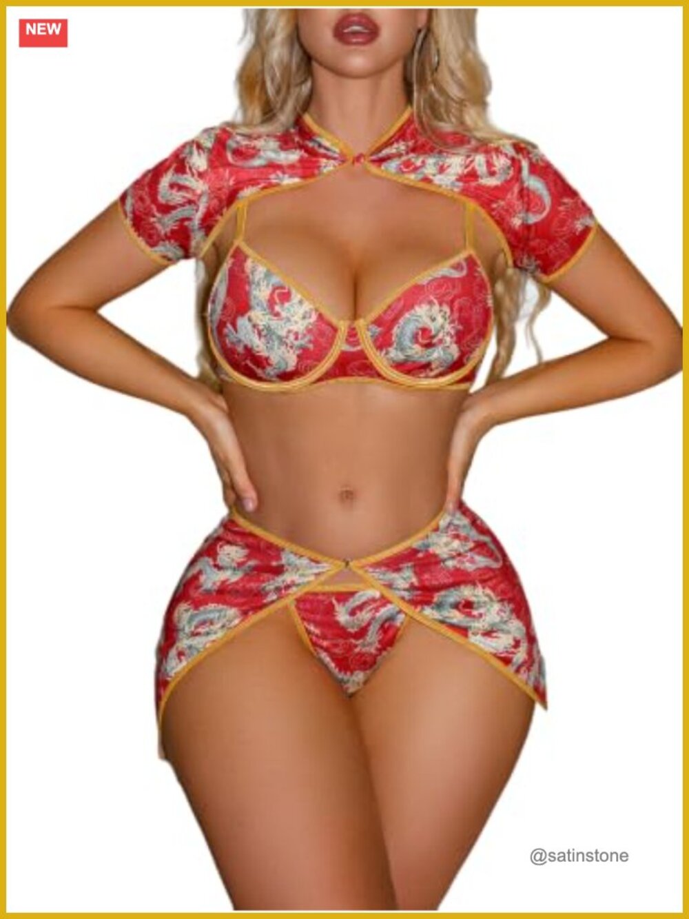 Women's 2-Piece Costume Set Cut-Out Adjustable Straps Low Rise Medium Stretch
